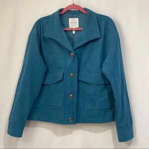Avec Les Filles Blue Utility Jacket Structured Relaxed Fit